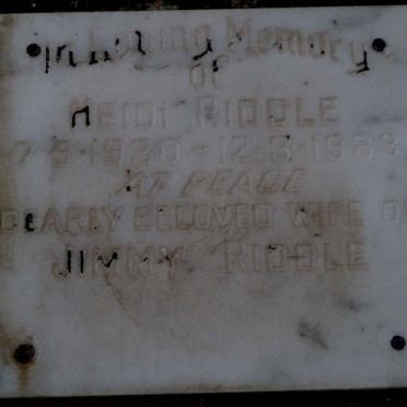 RIDDLE Heidi 1930-1983