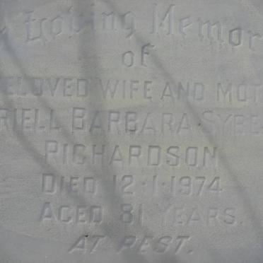 RICHARDSON Muriell Barbara Sybella -1974