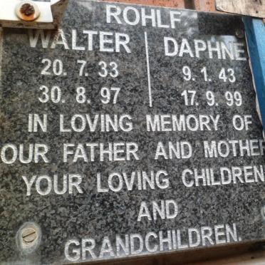 ROHLF Walter 1933-1997 &amp; Daphne 1943-1999
