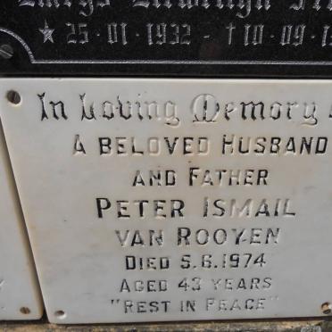 ROOYEN Peter Ismail, van -1974