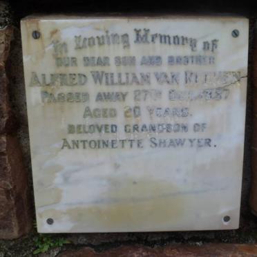 ROOYEN Alfred William, van -1957