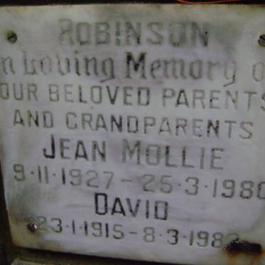 ROBINSON David 1915-1982 &amp; Jean Mollie 1927-1980