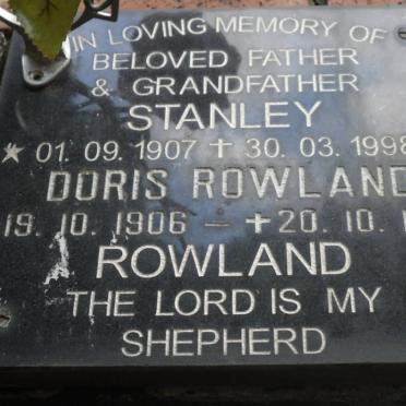 ROWLAND Stanley 1907-1998 &amp; Doris 1906-1998