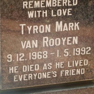 ROOYEN Tyron Mark, van 1968-1992
