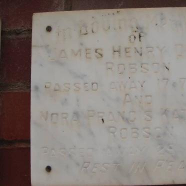 ROBSON James Henry Denne -1970 &amp; Nora Francis Kathleen -1979