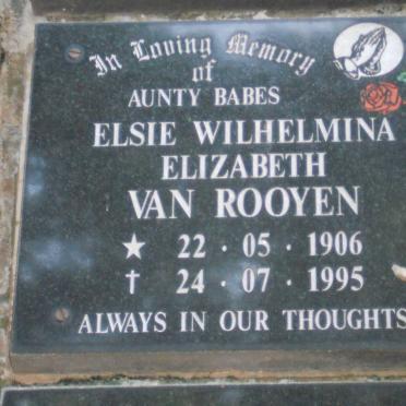 ROOYEN Elsie Wilhelmina Elizabeth, van 1906-1995