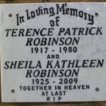 ROBINSON Terence Patrick 1917-1980 &amp; Sheila Kathleen 1925-2009