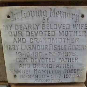 ROGERS Samuel Hamilton 1900-1978 &amp; Mary Larmour Fisher 1901-1978