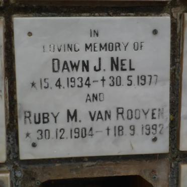 ROOYEN Ruby M., van 1904-1992 :: NEL Dawn J. 1934-1977
