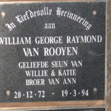 ROOYEN William George Raymond, van 1972-1994