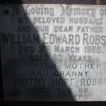 ROBSON William Edward -1966 &amp; Dorothy Hope -1988