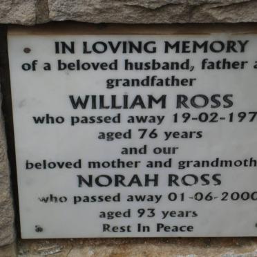 ROSS William -1970 &amp; Norah -2000