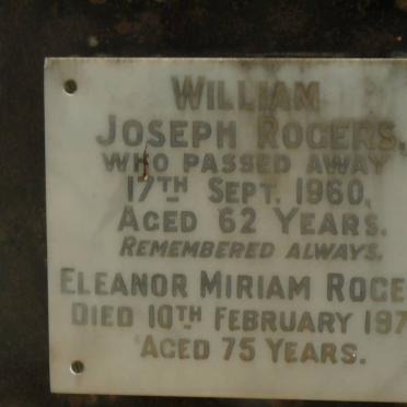 ROGERS William Joseph -1960 &amp; Eleanor Miriam -1974