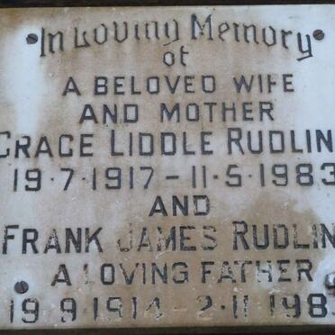 RUDLING Frank James 1914-1987 &amp; Grace LIDDLE 1917-1983