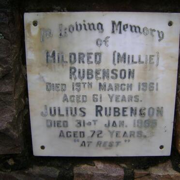 RUBENSON Julius -1965 &amp; Mildred -1961