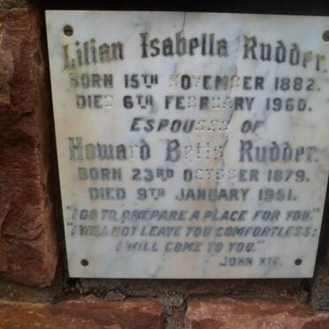 RUDDER Howard Betts 1879-1951 &amp; Lilian Isabella 1882-1960