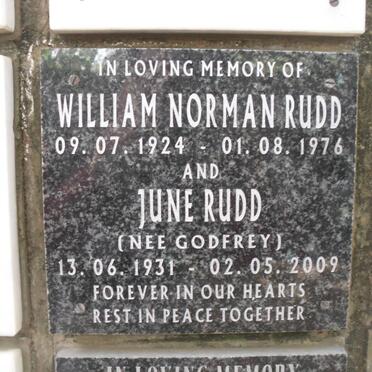 RUDD William Norman 1924-1976 &amp; June GODFREY 1931-2009