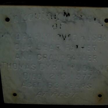 RUDLING Thomas Cyril -1977