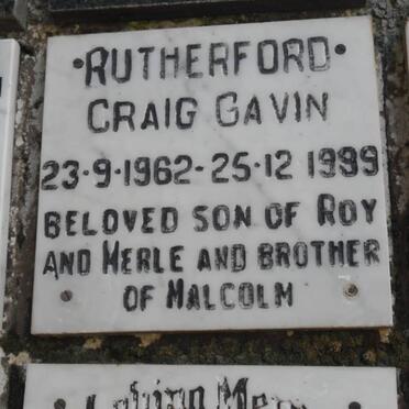 RUTHERFORD Craig Gavin 1962-1999