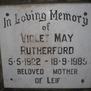 RUTHERFORD Violet May 1922-1985
