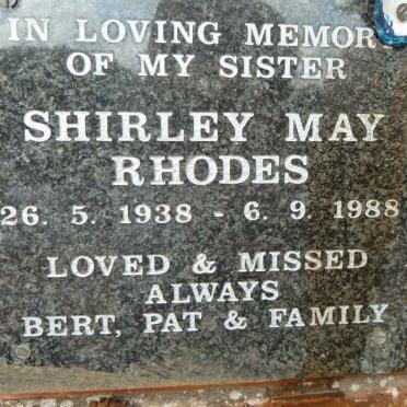 RHODES Shirley May 1938-1988