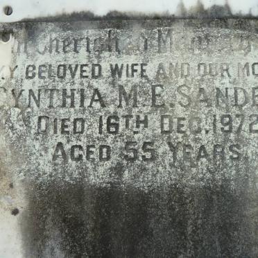 SANDERS Cynthia M.E. -1972