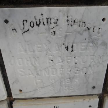 SAUNDERSON Alexander John Raeburn 1915-1991