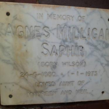 SAPHIR Agnes Milligan 1880-1973