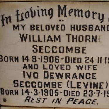 SECCOMBE William Thorne 1906-1972 &amp; Ivo Dewrance LEVINE 1905-1996