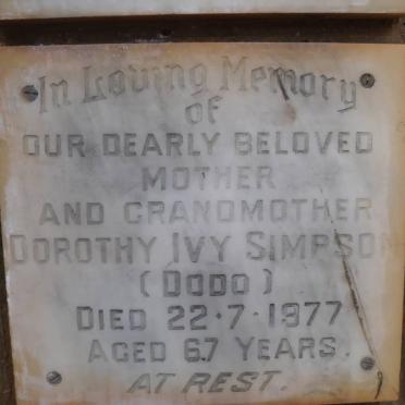 SIMPSON Dorothy Ivy nee DODD -1977
