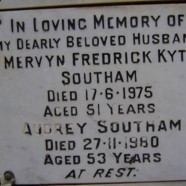 SOUTHAM Mervyn Fredrick Kyte -1975 &amp; Audrey -1980