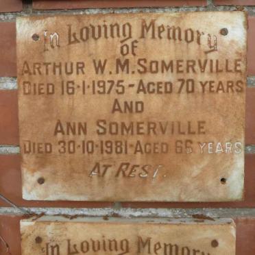 SOMERVILLE Arthur W.M. -1975 &amp; Ann -1981