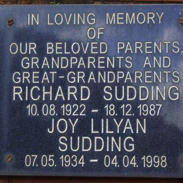 SUDDING Richard 1922-1987 &amp; Joy Lilyan 1934-1998