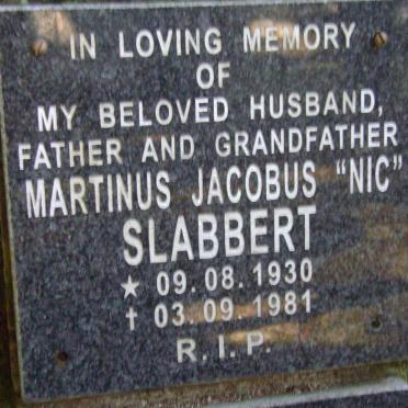 SLABBERT Martinus Jacobus 1930-1981