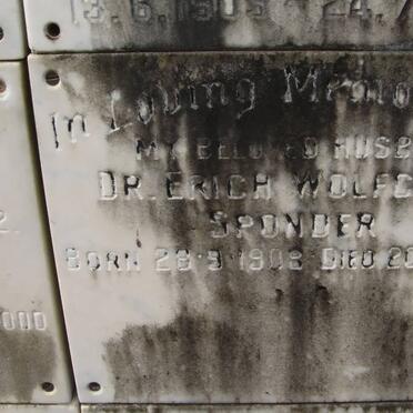 SPONDER Erich Wolfgang 1908-1972