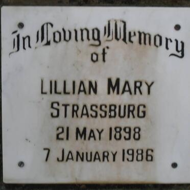 STRASSBURG Lillian Mary 1898-1986