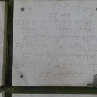 STOCKENSTROM Frederick Muller 1917-1980