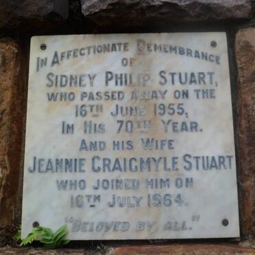 STUART Sidney Philip -1955 &amp; Jeannie CRAIGMYLE -1964