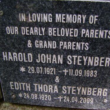 STEYNBERG Harold Johan 1921-1983 &amp; Edith Thora 1920-2009
