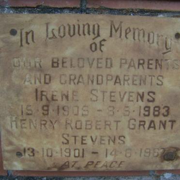 STEVENS Henry Robert Grant 1901-1962 &amp; Irene 1905-1983