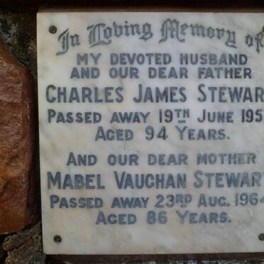 STEWART Charles James -1957 &amp; Mabel Vaughan -1964