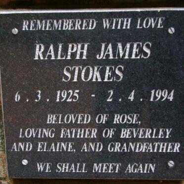 STOKES Ralph James 1925-1994 