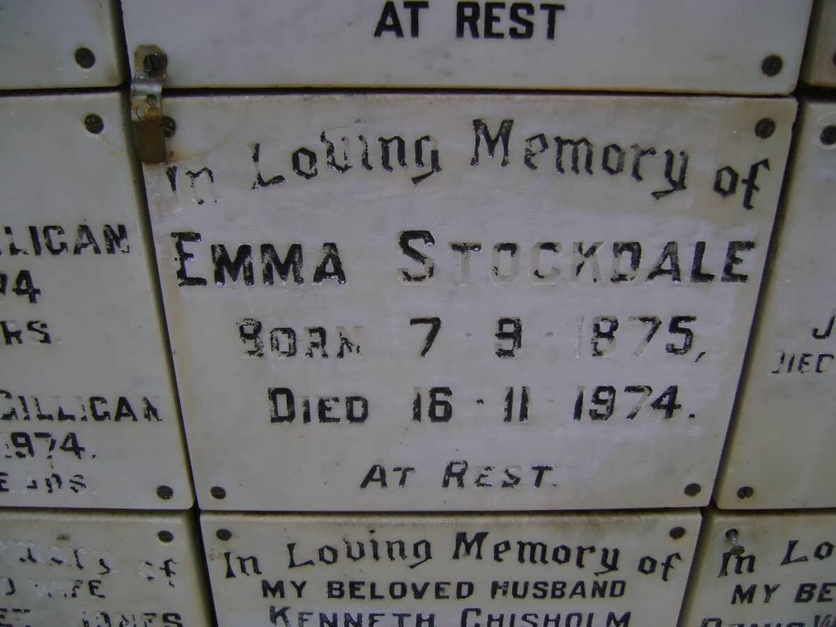 STOCKDALE Emma 1875-1974