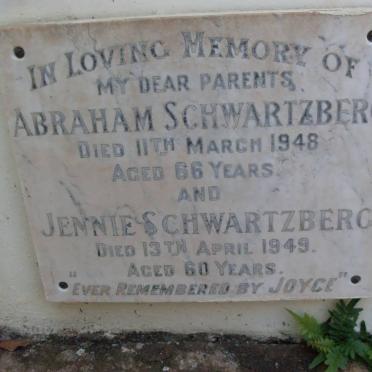 SCHWARTZBERG Abraham -1948 &amp; Jennie -1949