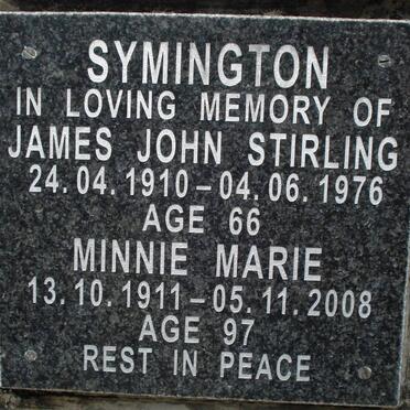 SYMINGTON James John Stirling 1910-1976 &amp; Minnie Marie 1911-2008