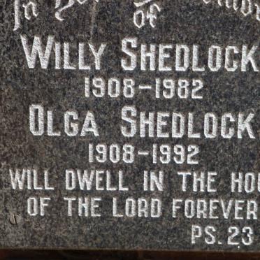 SHEDLOCK Willy 1908-1982 &amp; Olga 1908-1992