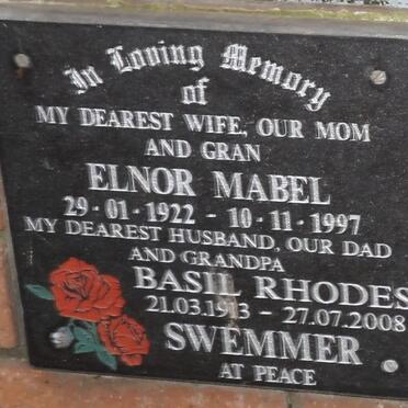 SWEMMER Basil Rhodes 1913-2008 &amp; Elnor Mabel 1922-1997