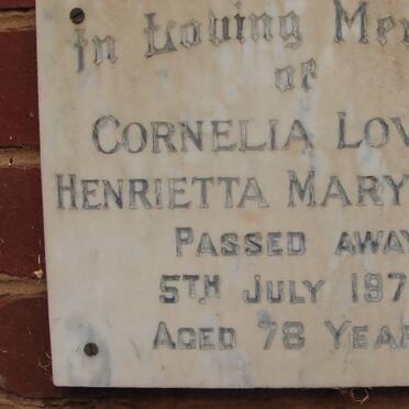 TACK Cornelia Lovina Henrietta Mary -1970