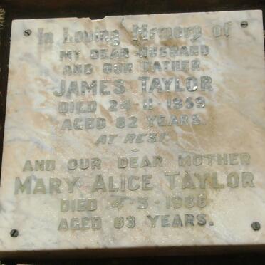 TAYLOR James -1959 &amp; Mary Alice -1966