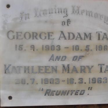 TAIT George Adam 1903-1960 &amp; Kathleen Mary 1903-1963